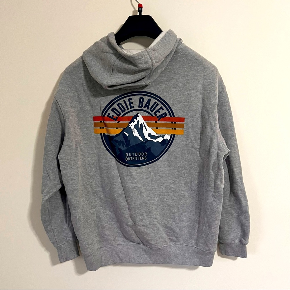 Eddie Bauer Graphic Grey Hoodie Men’s L